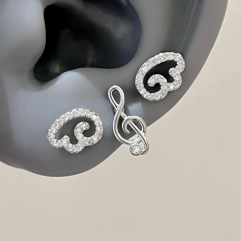 Women'S Formal Dinner Wear - Mini Angel Wings Musical Note Stud