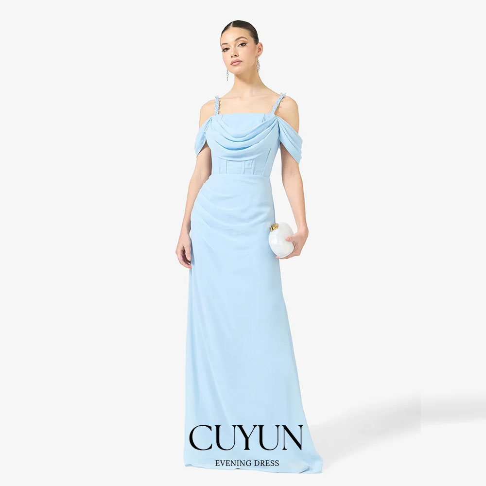 Women'S Formal Dinner Wear - CUYUN Customized Sky Blue Formal Evening