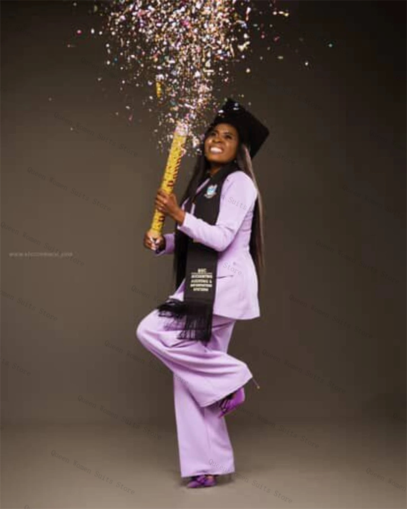 Women Formal Wear For Graduation - Purple Women Suit Set 2 Piece
