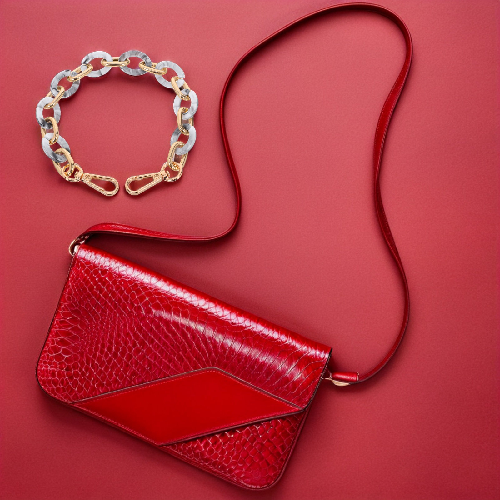 Shoulder Bag Structured - Purse Chain Strap Replacement Acrylic Material