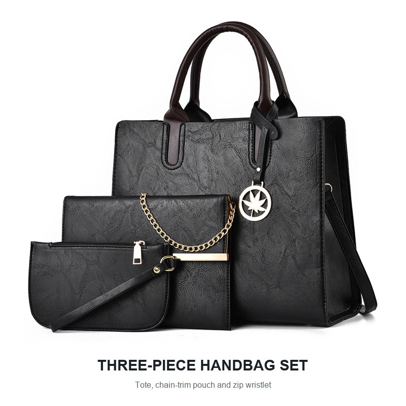 Shoulder Bag Structured - Women's 3 Piece Handbag Set Large