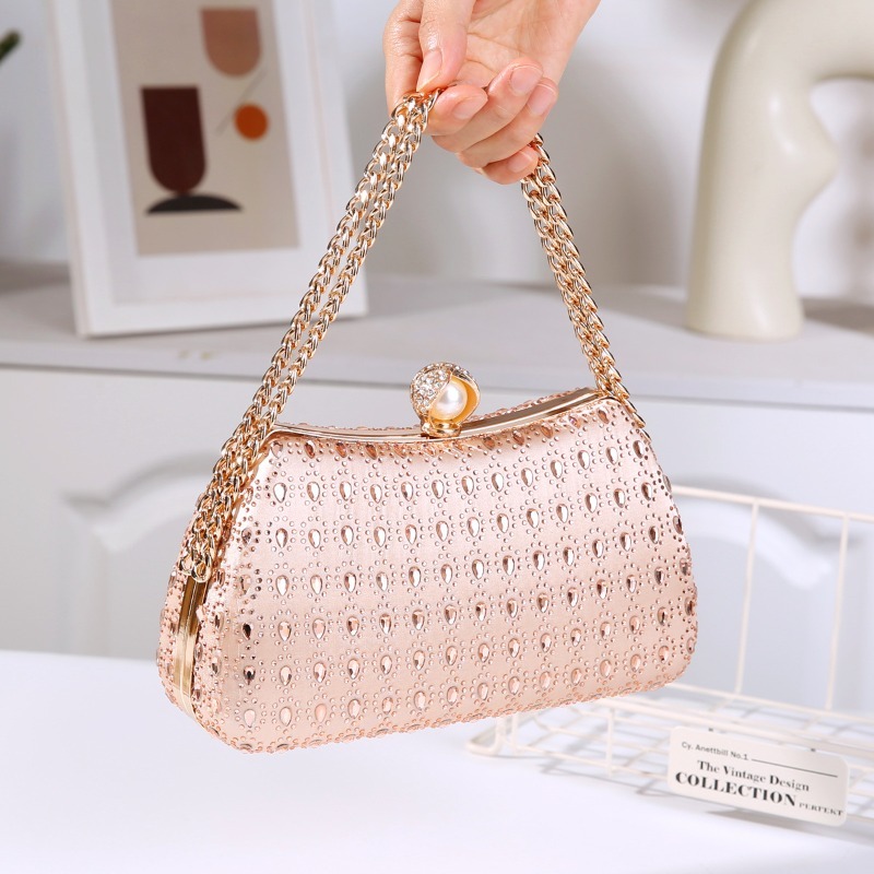 Women'S Formal Dinner Wear - Diamond-Encrusted Water Drop Handbag Women's Elegant