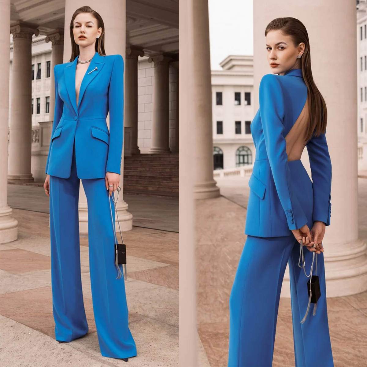 Sexy Open Back Women Blazer Su - Women Formal Wear For Graduation 评论和价格