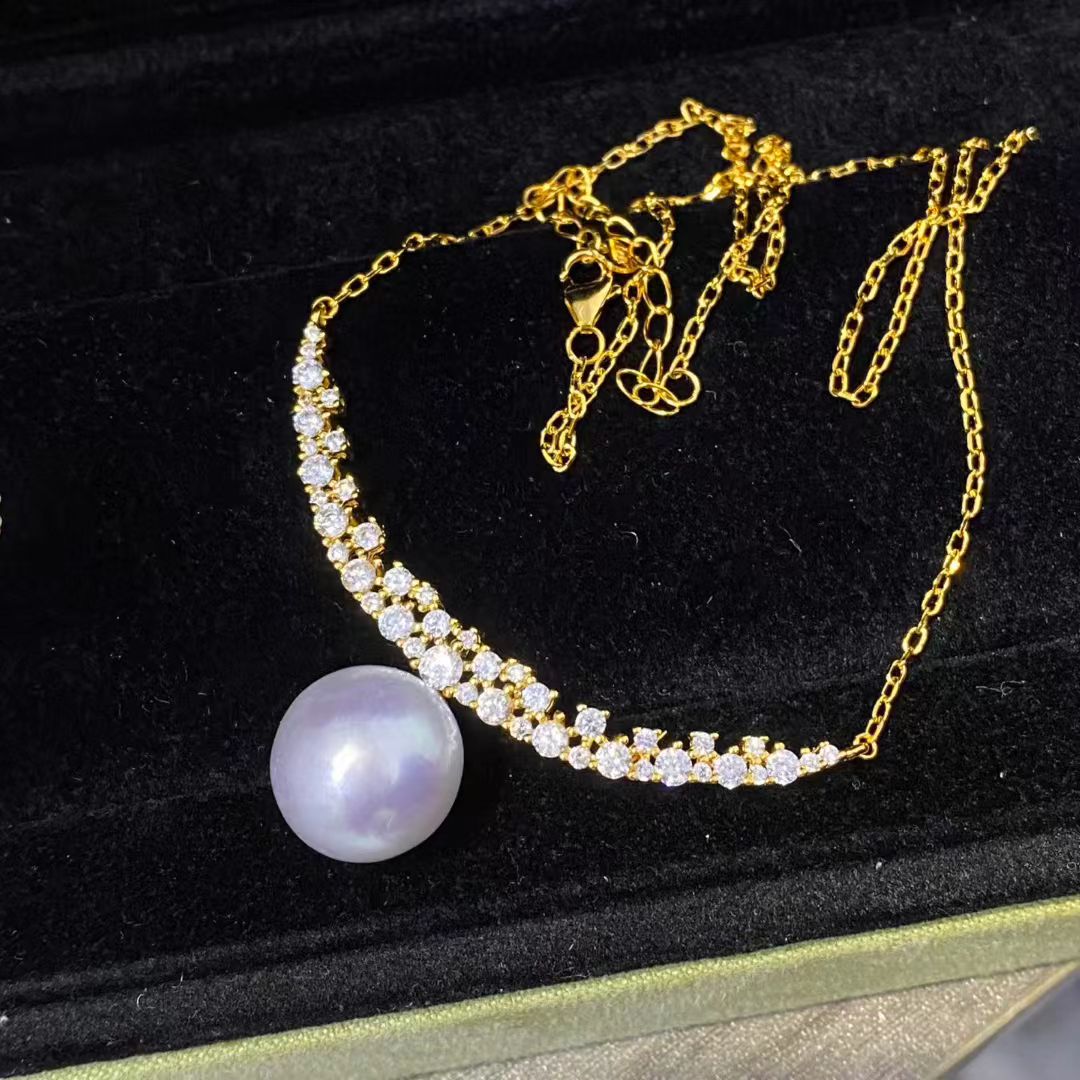 S925 Sterling Silver Necklace  - Pearl Necklace Set 评论和价格