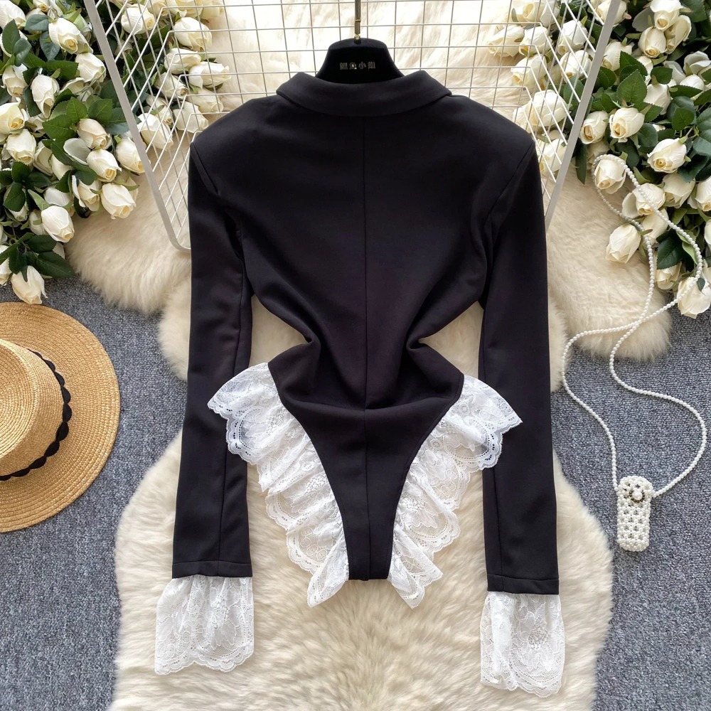 Hotsweet Turn-down Collar Eleg - Women'S Formal Wear Jumpsuit 评论和价格