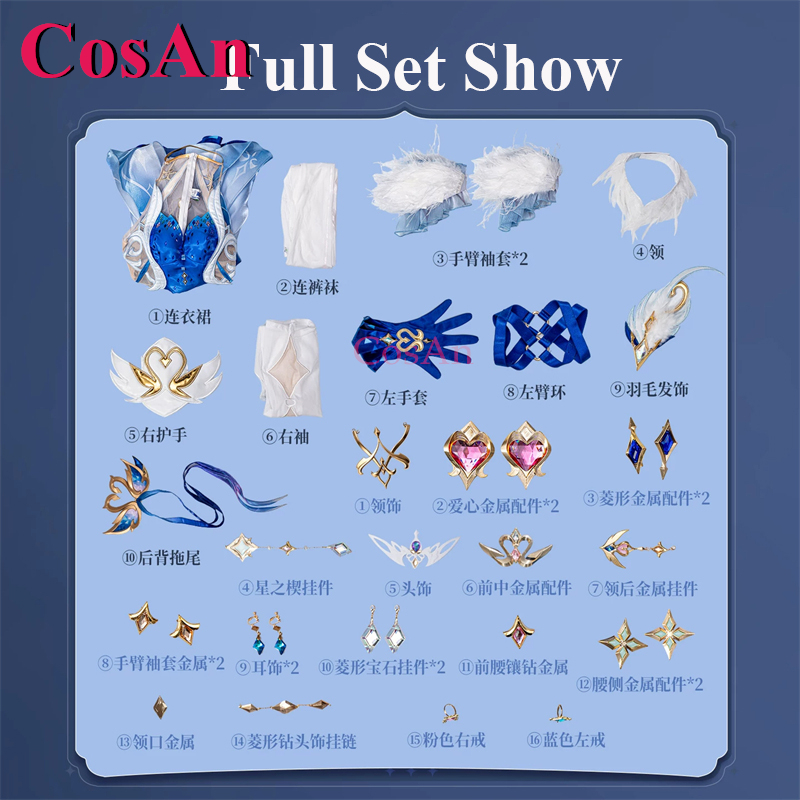 CosAn Game Genshin Impact Odet - Formal Wear For Women Xl 评论和价格
