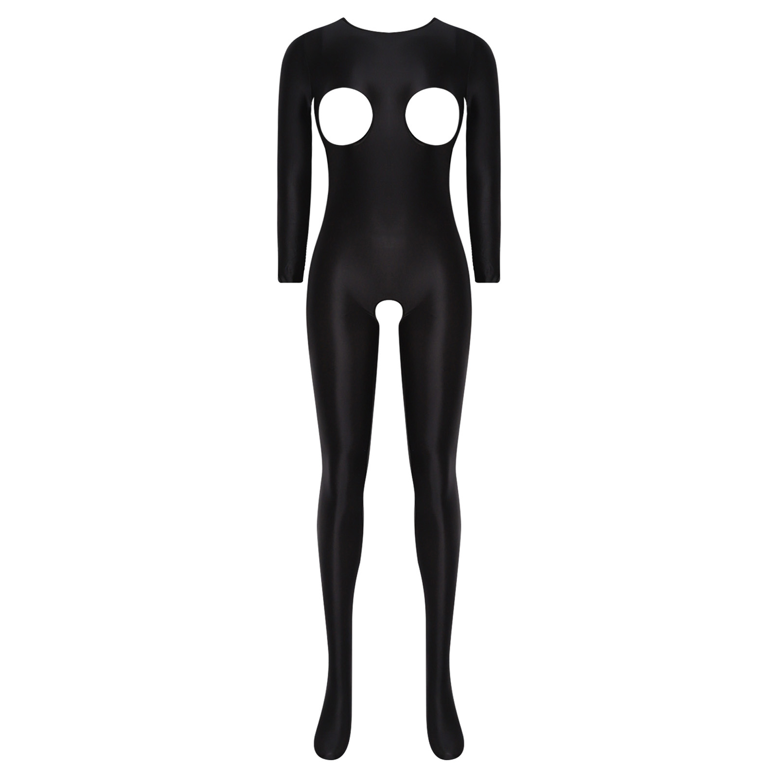 Women Glossy Stretchy Open Cro - Women'S Formal Wear Jumpsuit 评论和价格
