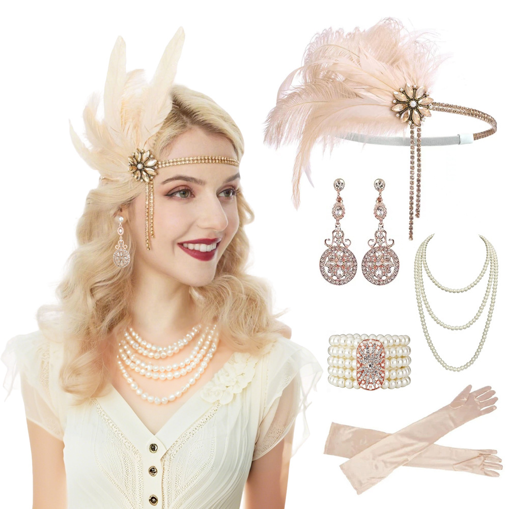 1920s Vintage Party Jewelry Se - Pearl Necklace Set 评论和价格
