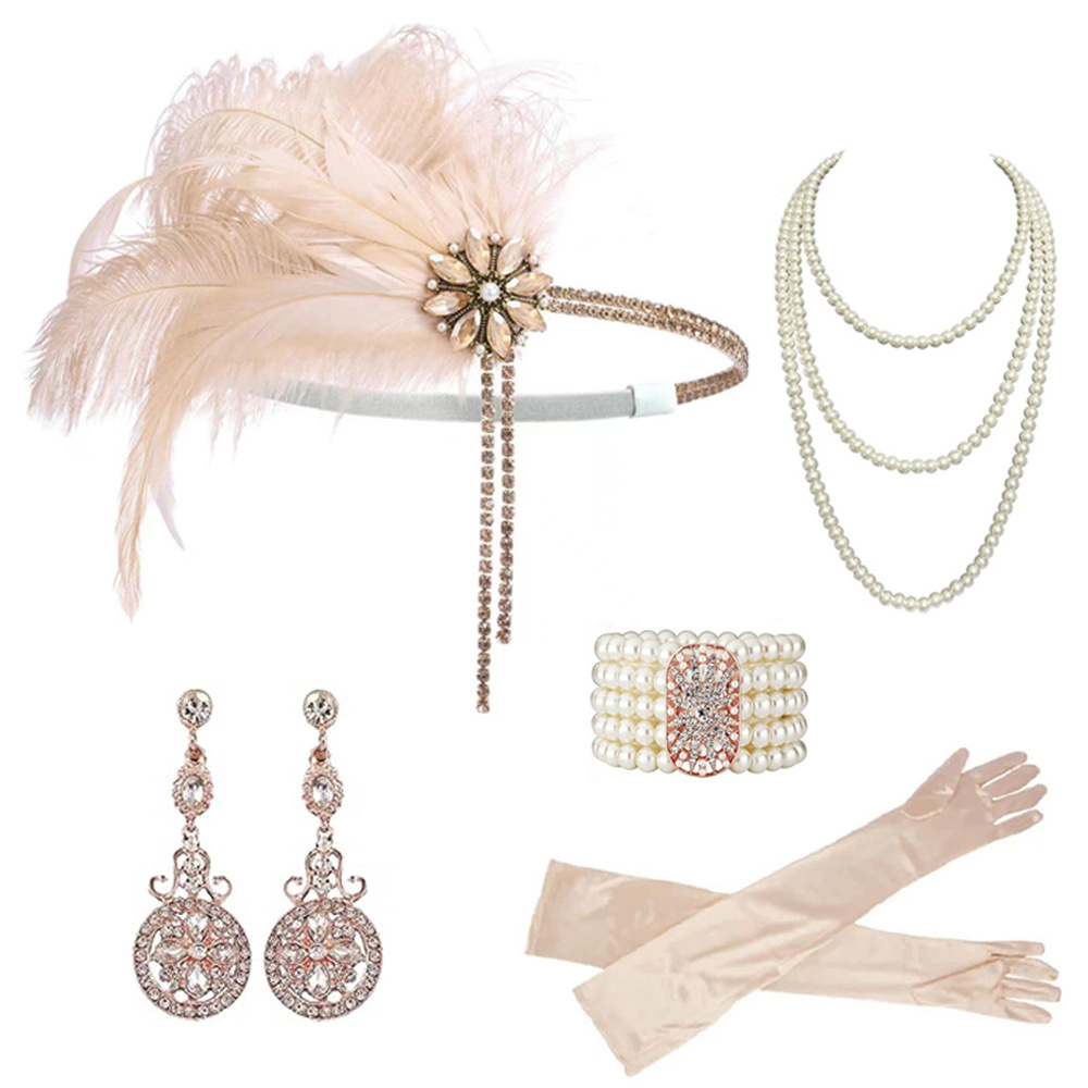 1920s Vintage Party Jewelry Se - Pearl Necklace Set 评论和价格