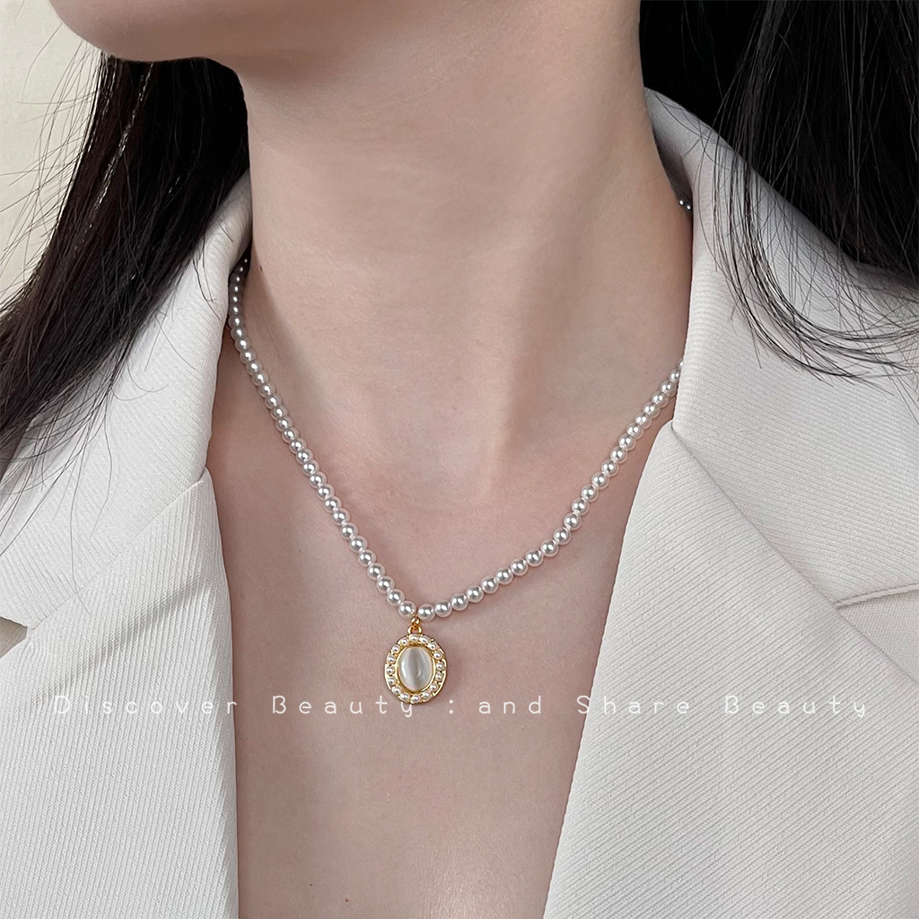 DIY accessories Vintage fan-sh - Pearl Necklace Set 评论和价格