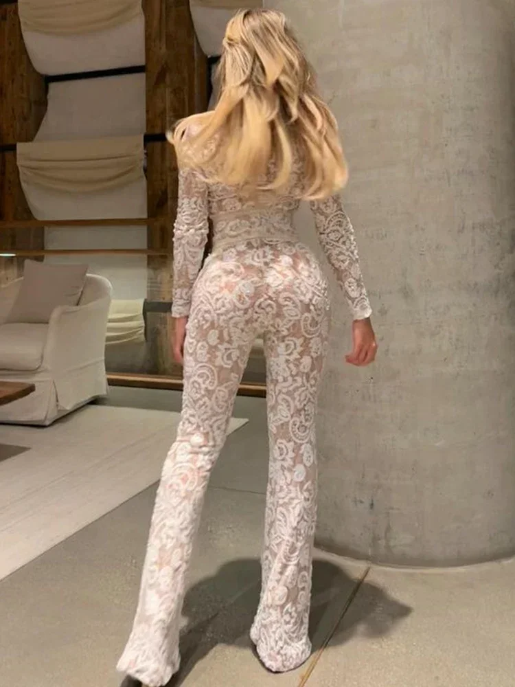 Fashion Lace Sequin Jumpsuit F - Women'S Formal Wear Jumpsuit 评论和价格