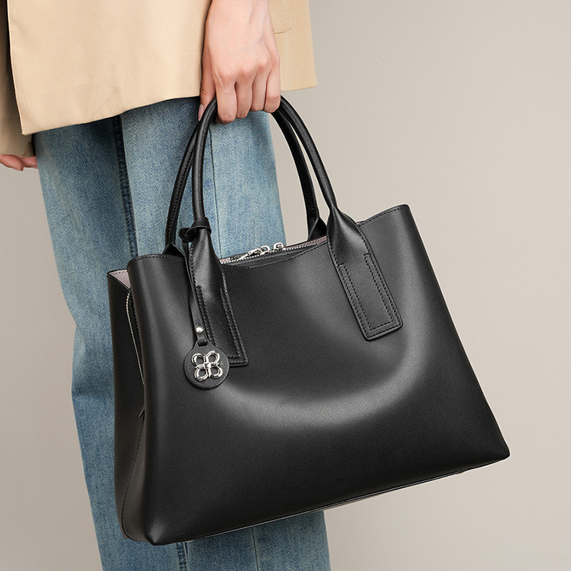 Women Black Genuine Leather St - Shoulder Bag Structured 评论和价格