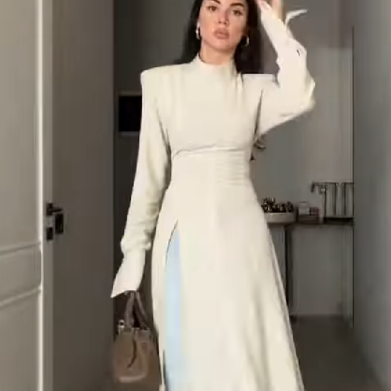 Women's Elegant High Neck Long - Women'S Formal Evening Wear Tops 评论和价格