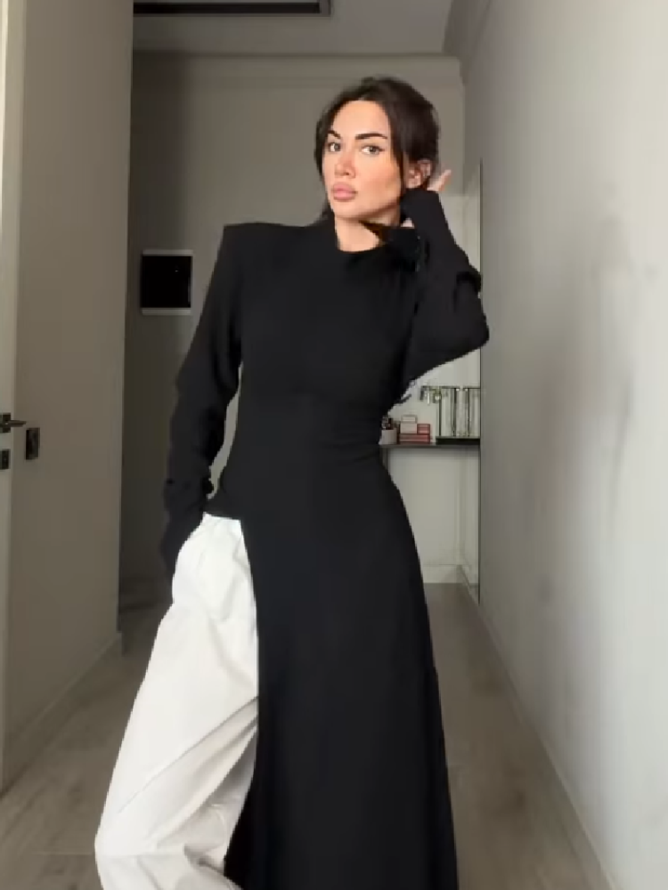Women's Elegant High Neck Long - Women'S Formal Evening Wear Tops 评论和价格