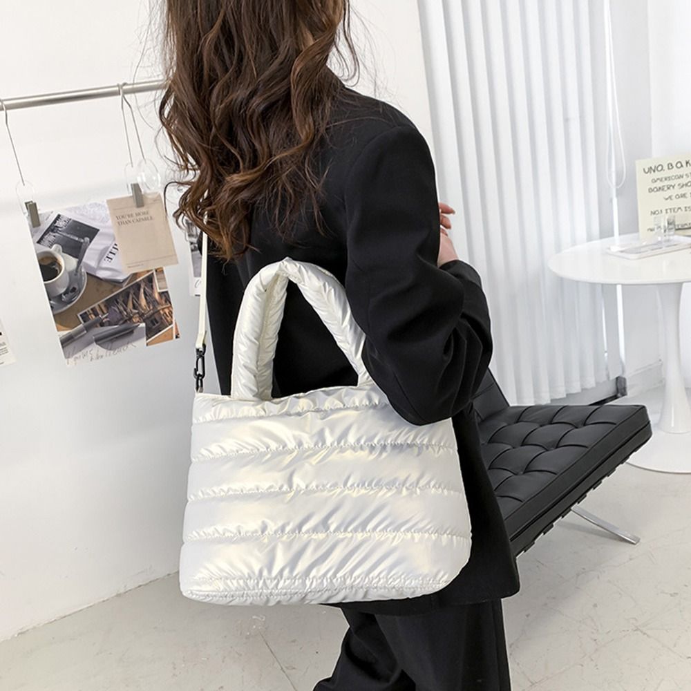 Women Puffer Tote Bag Quilted  - Shoulder Bag Structured 评论和价格