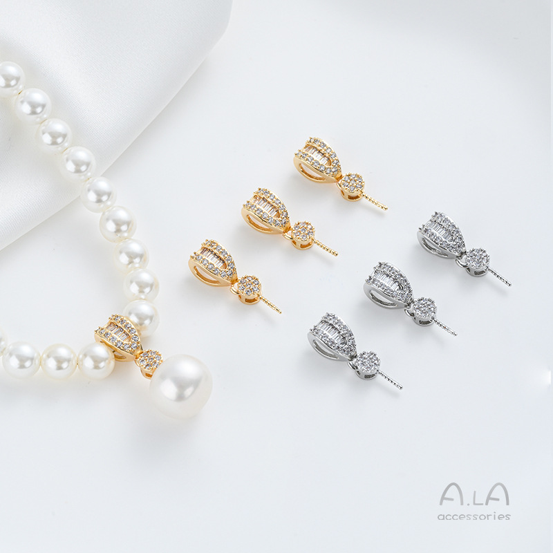 14K Gold Set Zircon Geometric  - Pearl Necklace Set 评论和价格