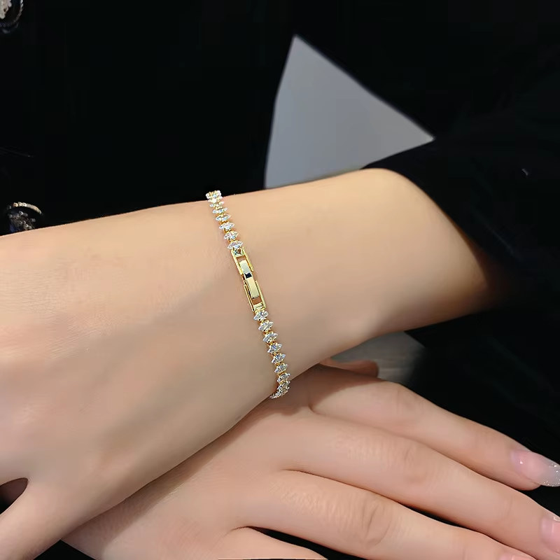 Dainty Gold CZ Bracelet – Wome - Women'S Formal Dinner Wear 评论和价格
