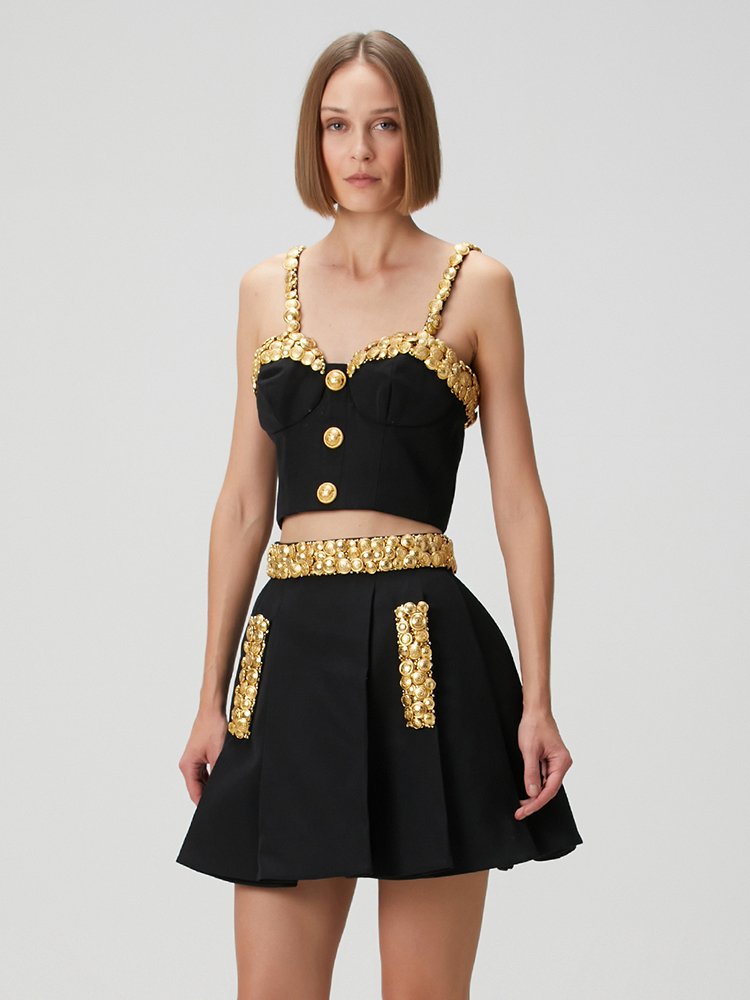 VC Black Two Piece Set Dress w - Women'S Formal Evening Wear Tops 评论和价格