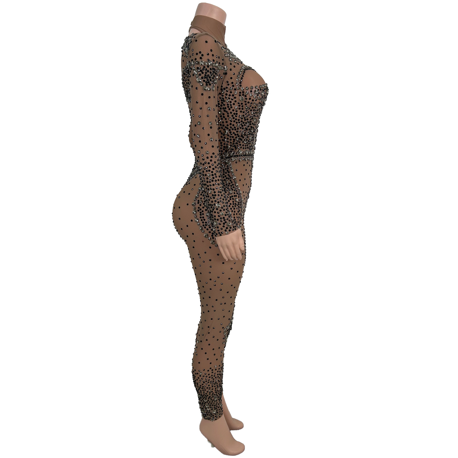 Sparkly Rhinestone Long Sleeve - Women'S Formal Wear Jumpsuit 评论和价格