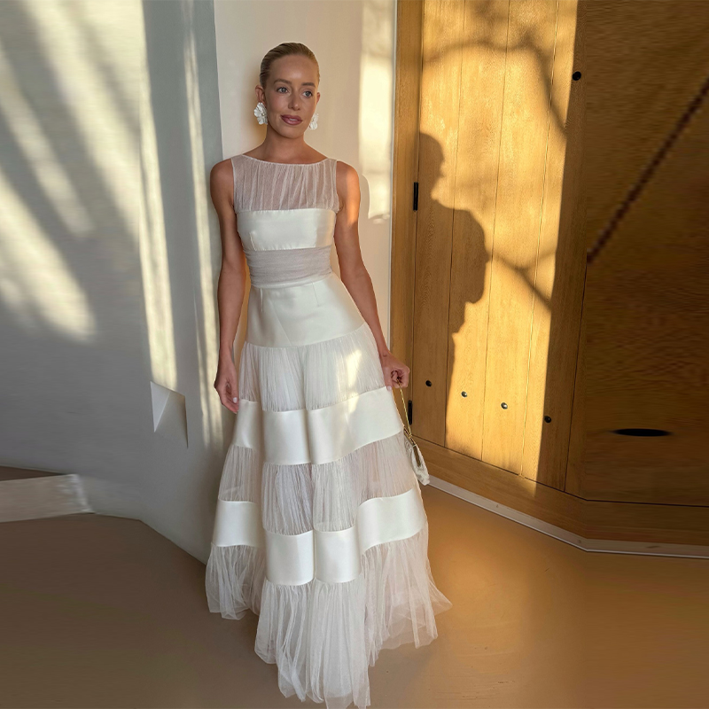 Lady Chic White Sleeveless Pat - Women'S Formal Dinner Wear 评论和价格
