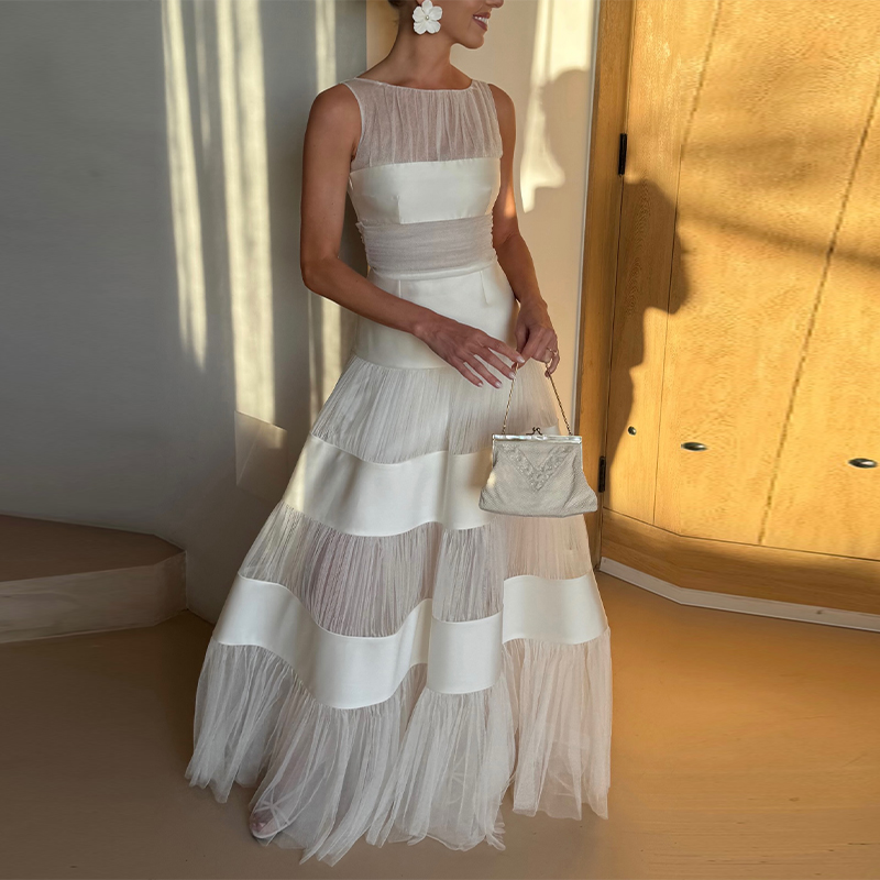 Lady Chic White Sleeveless Pat - Women'S Formal Dinner Wear 评论和价格