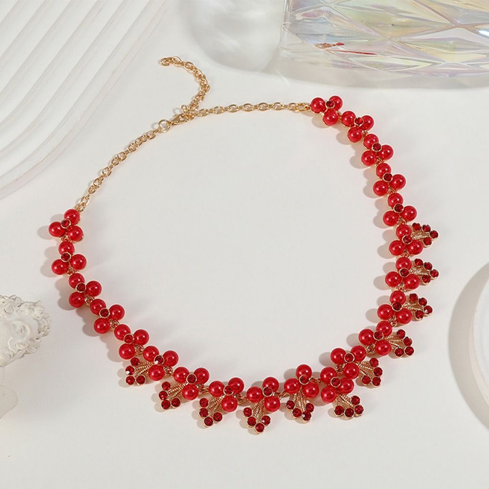 Sparkling Rhinestone Women's J - Pearl Necklace Set 评论和价格
