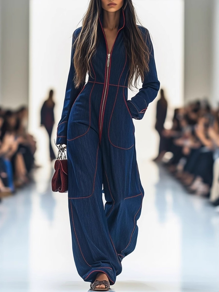 Women Retro Patchwork Elegant  - Women'S Formal Wear Jumpsuit 评论和价格