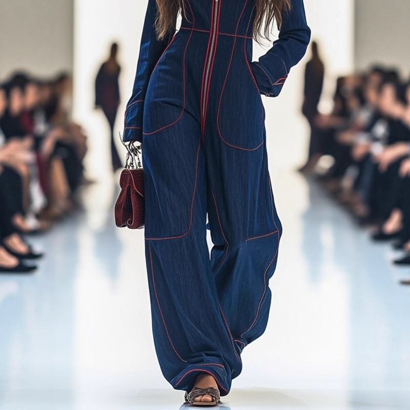 Women Retro Patchwork Elegant  - Women'S Formal Wear Jumpsuit 评论和价格