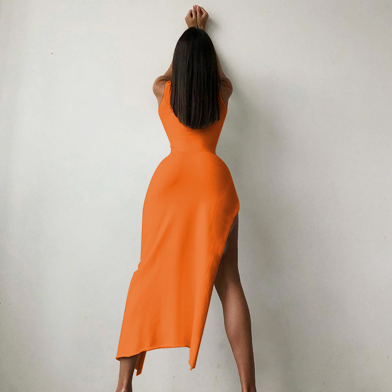 Y2k Sleeveless Orange Midi Wom - Formal Wear For Women Xl 评论和价格