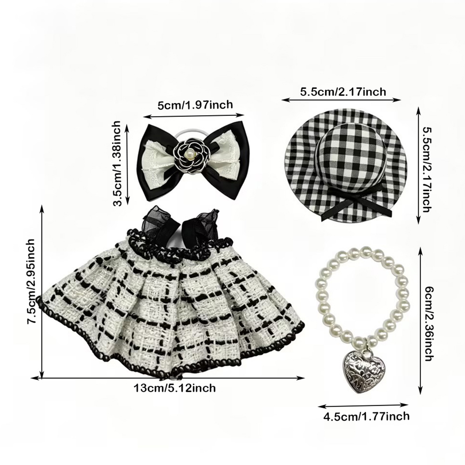 Desk Goose Outfit for 7inch Mi - Pearl Necklace Set 评论和价格