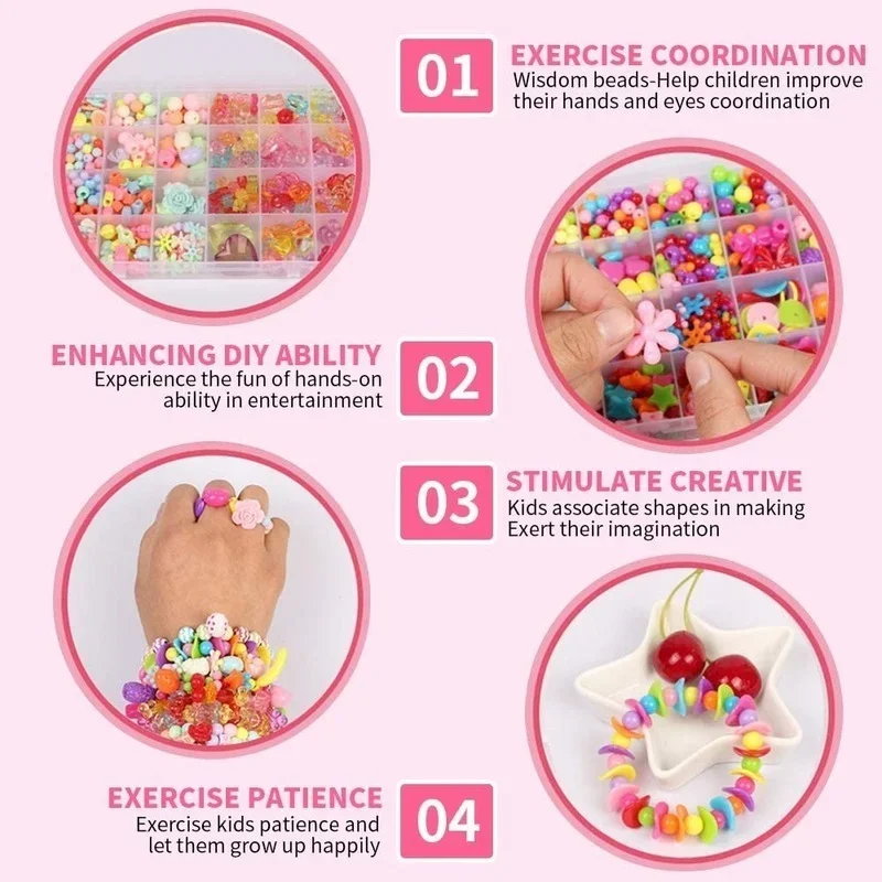 Girls DIY Bead Set Jewelry Mak - Pearl Necklace Set 评论和价格