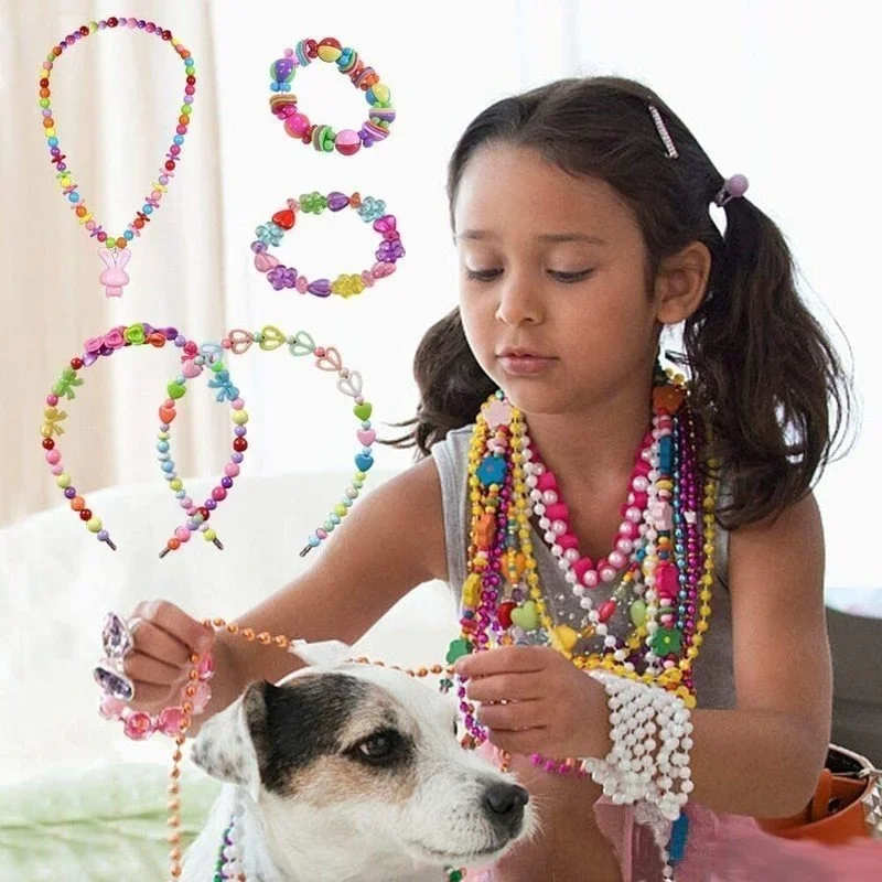 Girls DIY Bead Set Jewelry Mak - Pearl Necklace Set 评论和价格